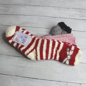 Hue Womens Plush Cozy Socks Fits Shoe Size 4-10 Set 3 Pair Pack